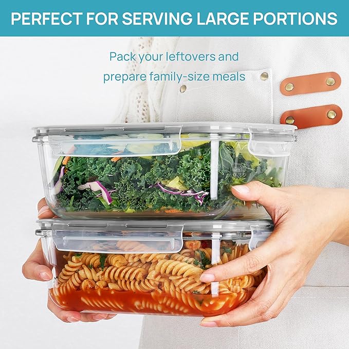Vtopmart 2Pack 1860ml/63oz Large Glass Storage Containers - Image 3