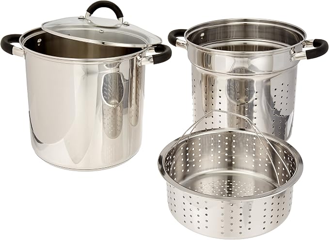 ExcelSteel 12 Qt Multifunction Stainless Steel Pasta Cooker - Image 2