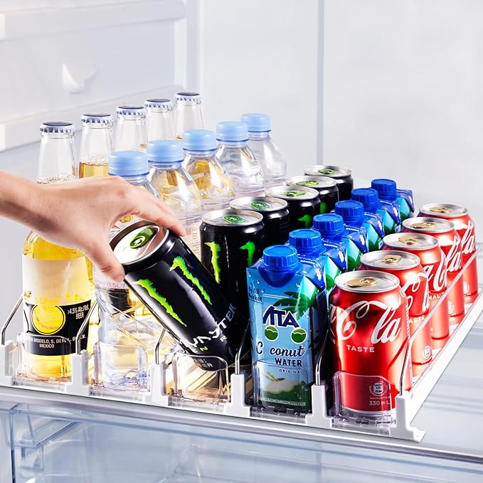 Drink Organizer for Fridge, Soda Can Dispenser for Refrigerator, Automatic by Coanto