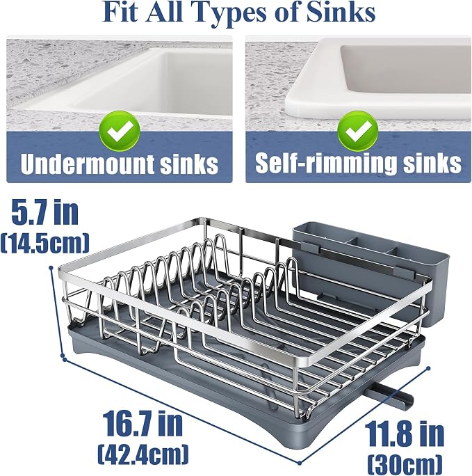 SNTD Dish Drying Rack for Kitchen Counter - Image 5