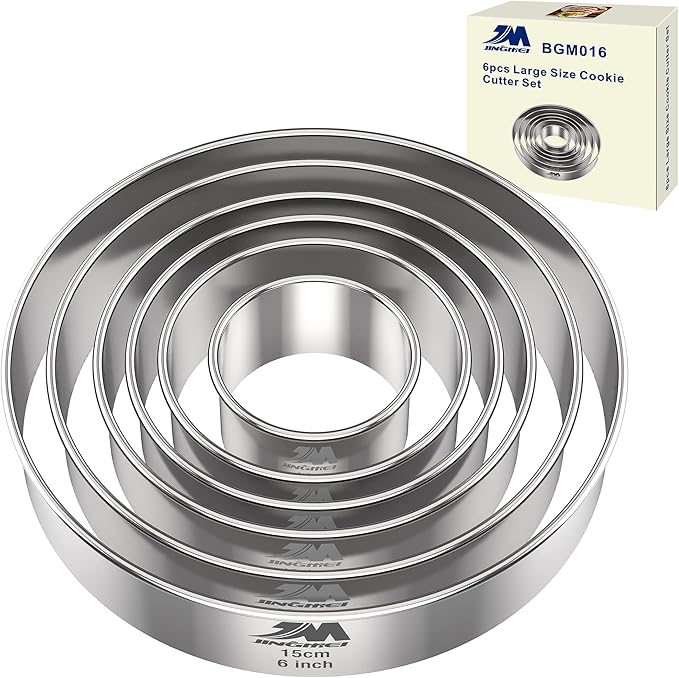 M JNGMEI 6 Pieces Stainless Steel Cookie Cutter Set 2'' by MJINGMEI
