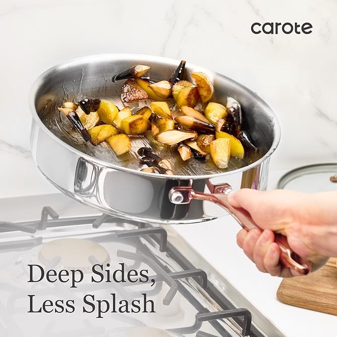 CAROTE 21pcs Tri-Ply Stainless Steel Cookware Set, Pots and Pans Set, Non Toxic - Image 5