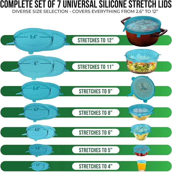 Reusable Silicone Stretch Lids for Food Storage in Fridge - Image 2