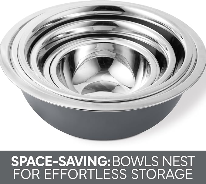 COOK WITH COLOR Stainless Steel Mixing Bowls Set - Image 4