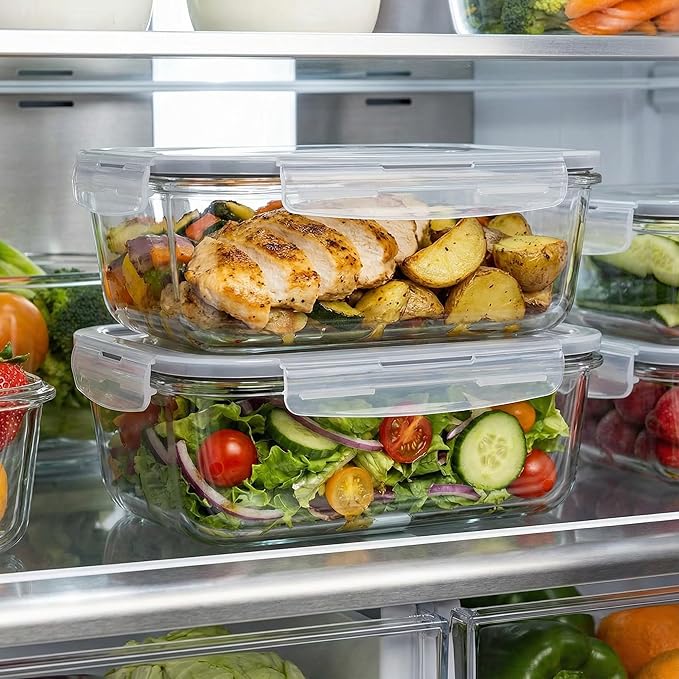 5 Pack 36oz Borosilicate Glass Food Storage Containers Set - Image 7