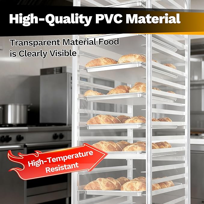 BIEAMA Bun Rack Cover – 10 Tier Half Size Commercial Bakers Racks Speed Pan - Image 4