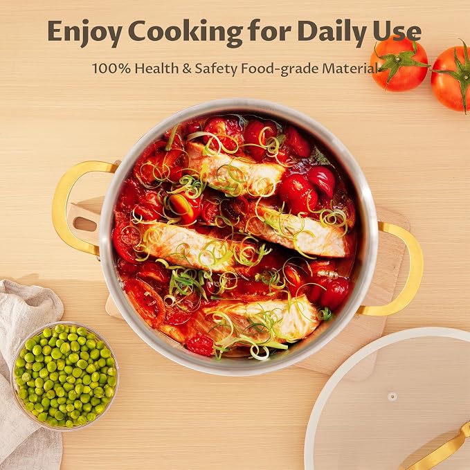 BEZIA 8 Quart Stainless Steel Stock Pot, Casserole - Image 4
