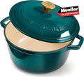 MUELLER HOME 4.5 QT Enameled Cast Iron Dutch Oven, Heavy-Duty Casserole Dish by MUELLERHOME
