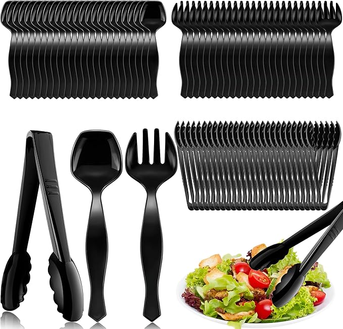 Mwellewm 72Pcs Plastic Serving Utensils Set Large Disposable Serving Spoons by Mwellewm