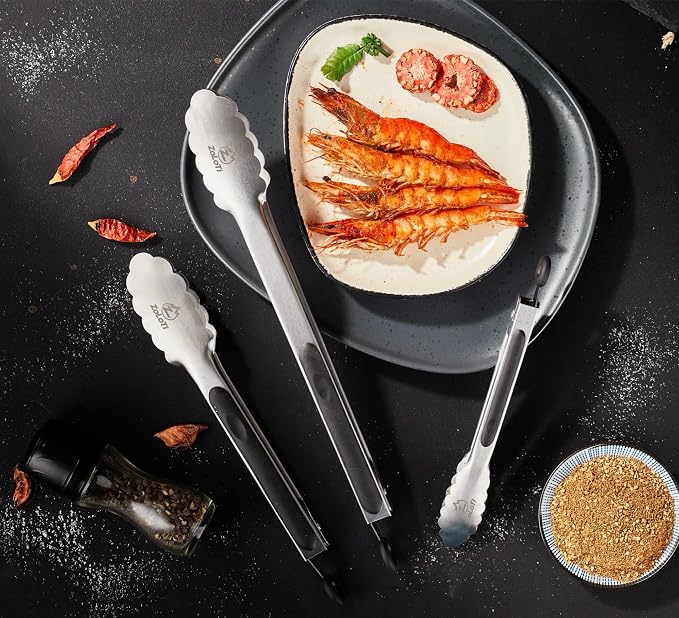 3 PCS Kitchen Tongs Set, Stainless Steel - Image 2