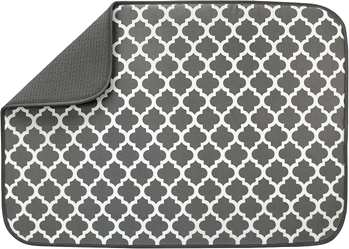 S&T INC. Dish Drying Mat XL, 18” x 24”, Absorbent Microfiber Kitchen Counter Mat by STINC