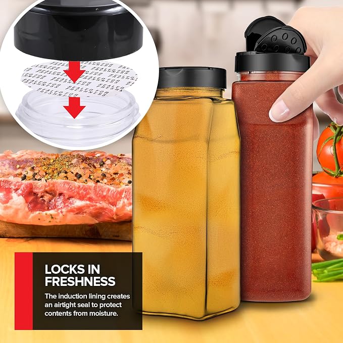 6 Pack 32 oz Plastic Spice Jars, Empty Seasoning Containers - Image 6