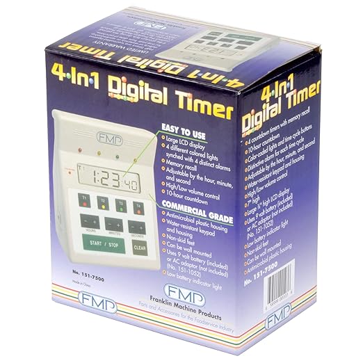 FMP Digital 4 Channel Commercial Kitchen Countdown Timer, Water Resistant - Image 3