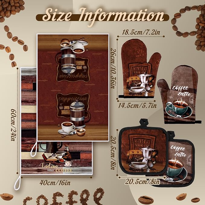 Jingmore 6 Pcs Kitchen Decor Set Accessorie Farmhouse Kitchen Towels Pot - Image 4