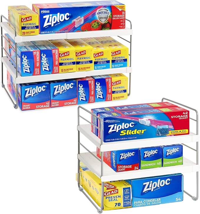 2 Pack Pantry Organization and Storage, Expandable Foil and Plastic Wrap by JUPELI