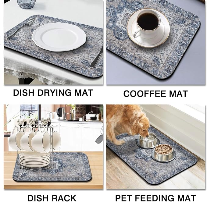 Dish Drying Mat for Kitchen Counter 2 Pack - Image 6