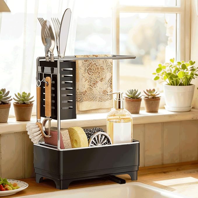 MOUKABAL Sponge Holder for Kitchen Sink, 2-Tier Sink Caddy Organizer by MOUKABALGREATHELPER