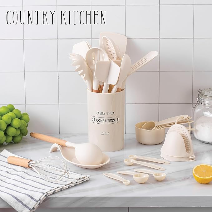 Country Kitchen Non Stick Silicone Utensil Set - Image 5