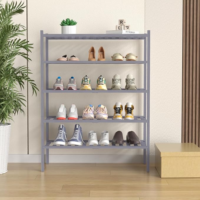 ROMGUAR CRAFT 5 Tier Bamboo Shoe Rack - Image 2