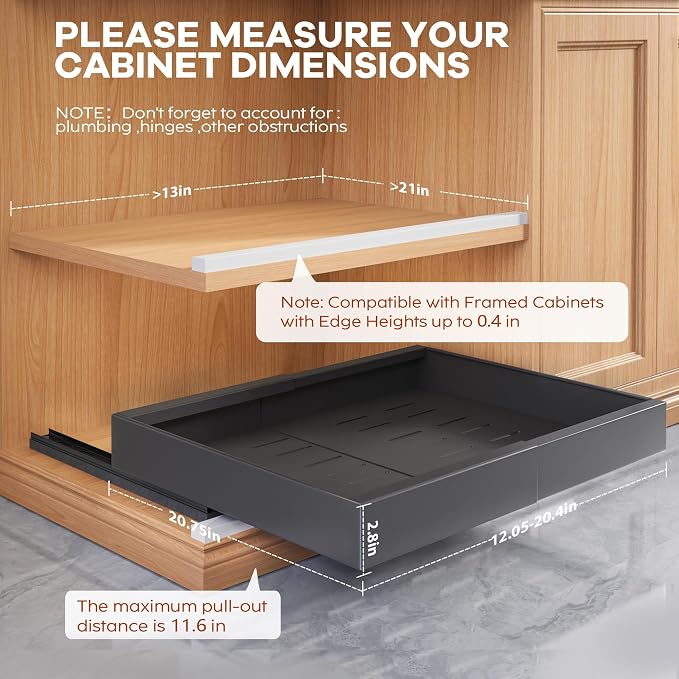 Seinloes 2Pack Expandable Pull Out Cabinet Organizer 21"Deep - Image 5