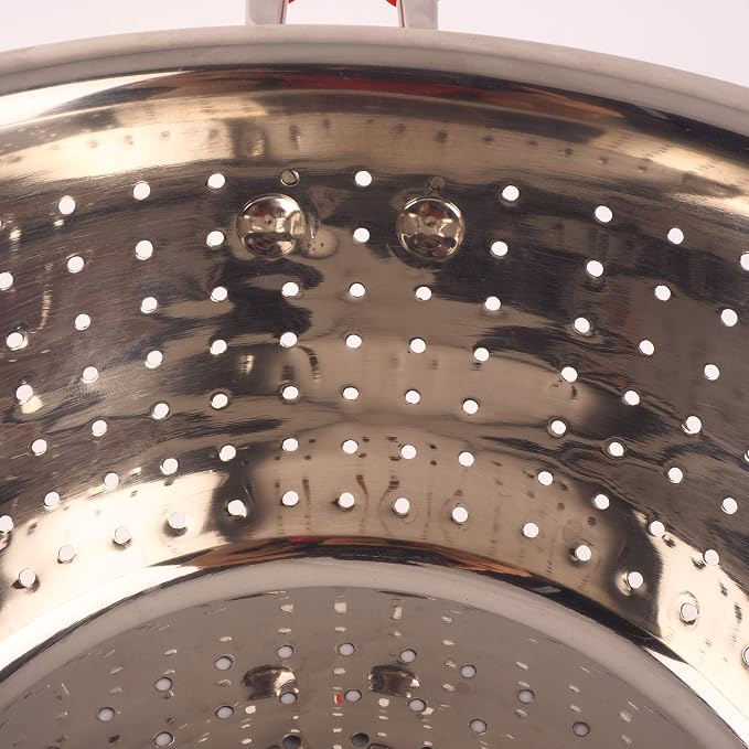 Stainless Steel Deep Colander Micro-perforated 2.5 Quart Metal Food Strainer - Image 8