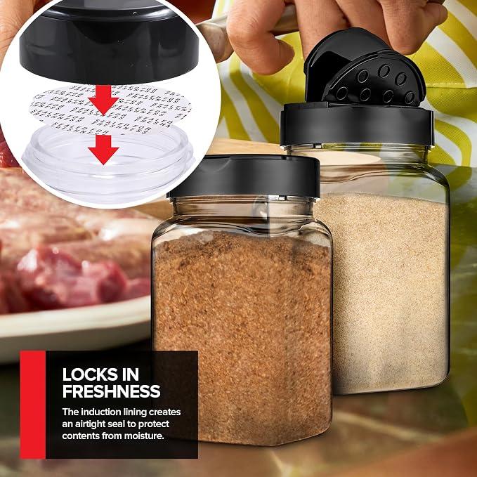 6 Pack 14 oz Plastic Spice Jars, Empty Seasoning Containers - Image 6