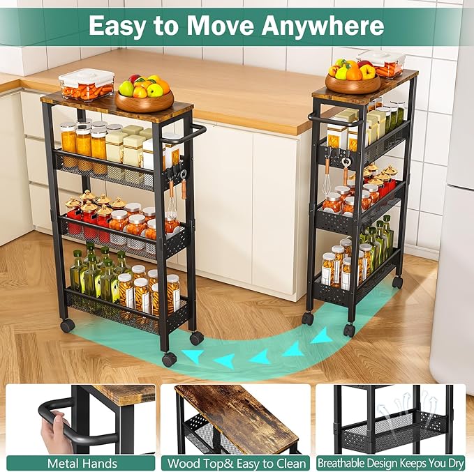 Vivihomety Utility Slim Storage Cart - Image 4