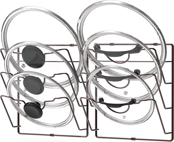 Simple Houseware Cabinet Door/Wall Mount Pot Lid Organizer Rack, Bronze by SimpleHouseware