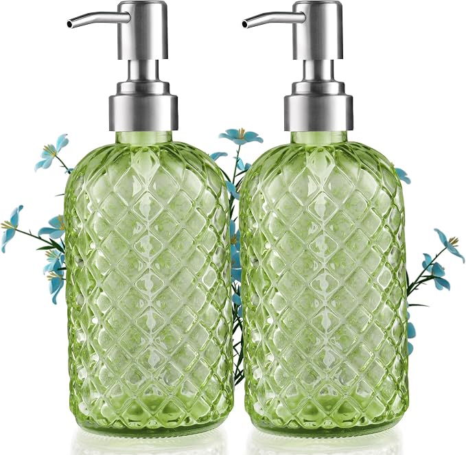 14 Oz Refillable Glass Soap Dispenser by Kaishun