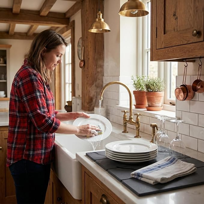 Large Stone Dish Drying Mat for Kitchen Counter - Image 2