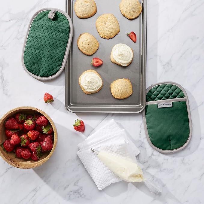 KitchenAid Asteroid Pot Holder 2-Pack Set, Pebbled Palm Green - Image 2