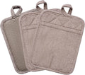 Pot Holders Yarn-Dyed Set of 3 Non Slip Silicone Kitchen Lines Heat Resistant by REDLMLDETA