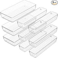 3 Pack Clear Plastic Drawer Organizer Tray Cutlery Utensil Makeups Drawer by ihomecooker