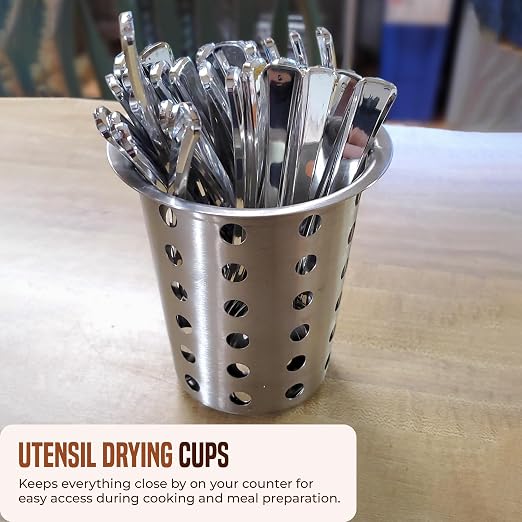 OCS Parts Stainless Steel Utensil Drying Cups | Stainless Steel | Perforated - Image 3