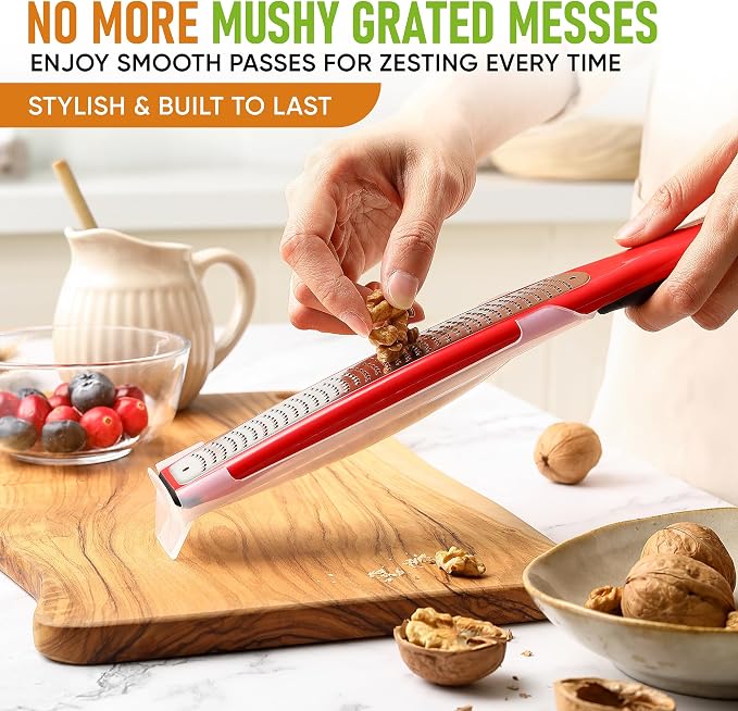 Spring Chef Premium Red Lemon Zester Grater - Image 6