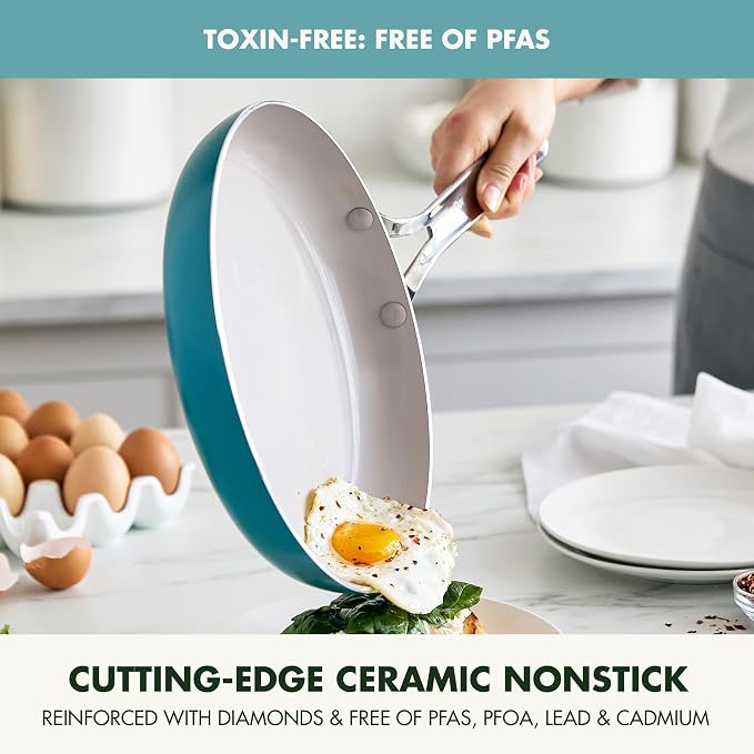 GreenPan Nova 10” Frying Pan Skillet and 4.37QT Sauté Pan - Image 3