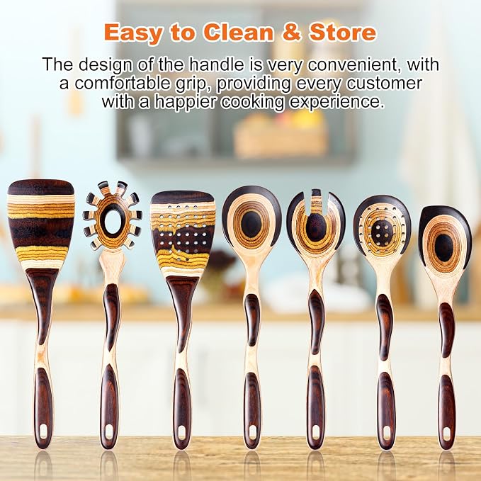 7Pcs Pakkawood Kitchen Utensils Set - Image 6