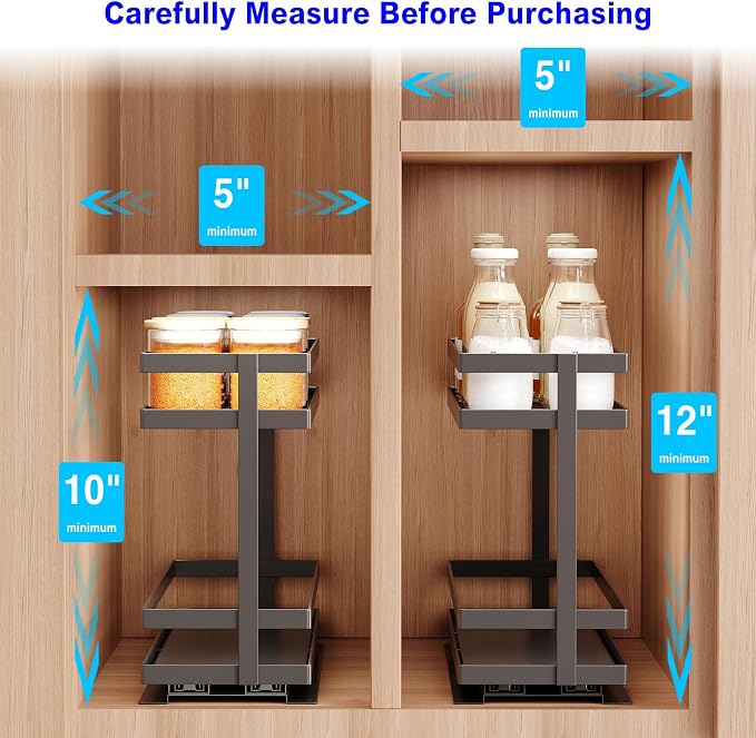 Mustorn 4 Pack Pull Out Spice Rack Organizer - Image 8