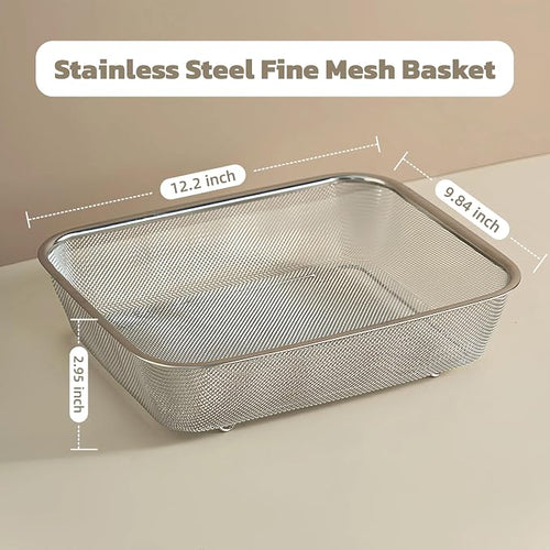 18/8 Stainless Steel Fine Mesh Strainer Basket - Image 2