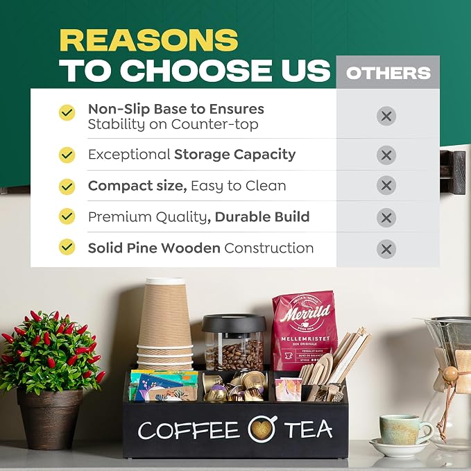 Vinvoli Coffee Station Organizer – Premium 2025 All-in-One Coffee Bar & Tea - Image 6