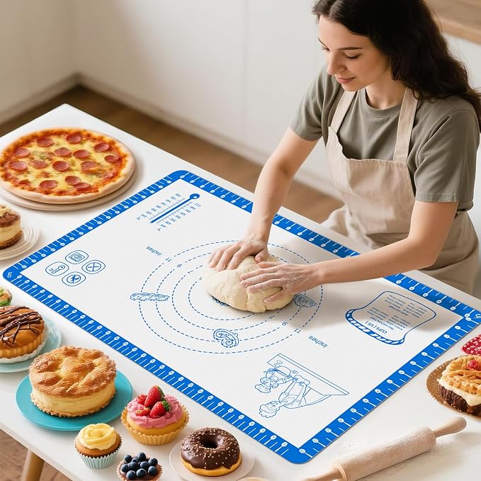 Baking Mats Silicone for Baking Sheet, non Stikc Pastry Mat for Dough Rolling by Bredominant