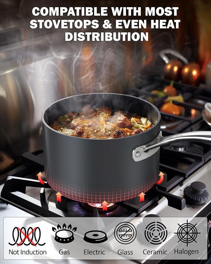 Cooks Standard 1-Quart Saucepan Hard Anodized Nonstick - Image 3