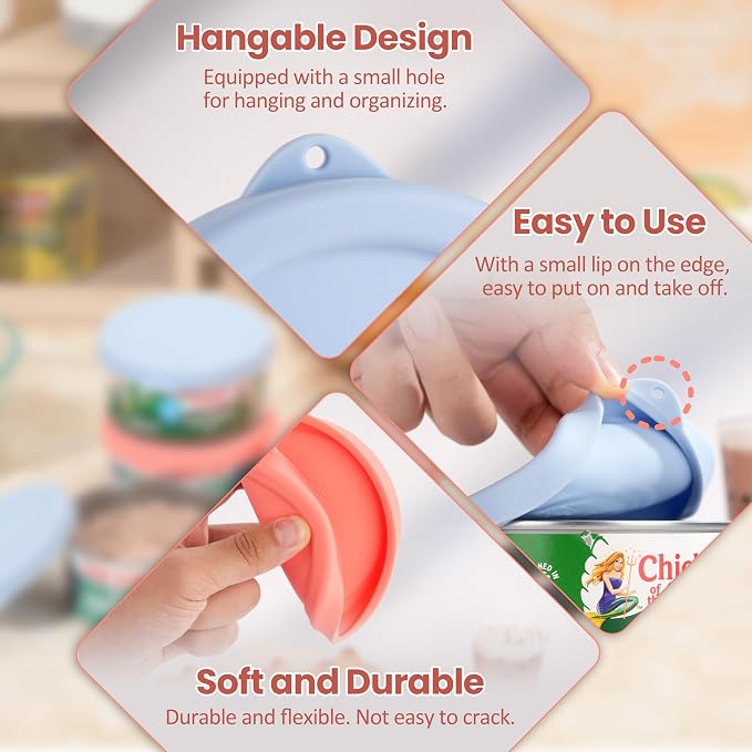 4 Packs 4-inch/9.5cm Silicone Can Lids - Image 3