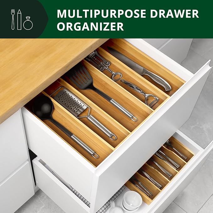 ROYAL CRAFT WOOD Luxury Bamboo Kitchen Drawer Organizer - Image 8