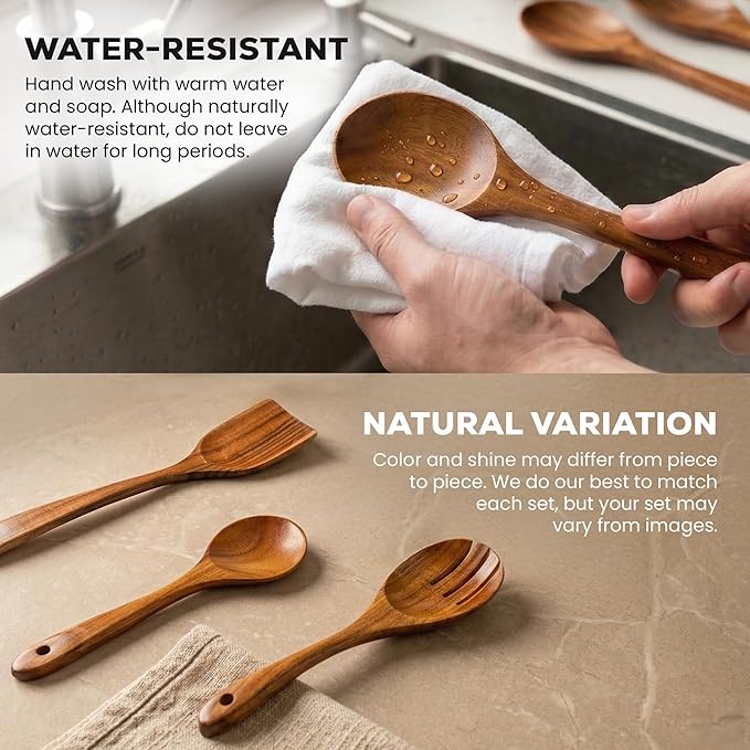 Zulay Kitchen 10-Piece Wooden Spoons - Image 5
