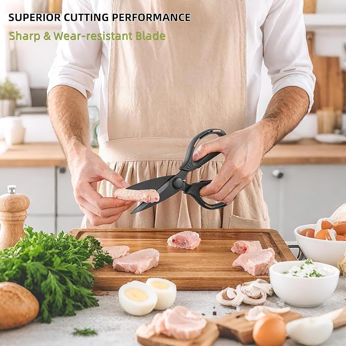 Kitchen Shears Scissors Food Scissors, 8-in-1 Multifunction Japanese Stainless - Image 2