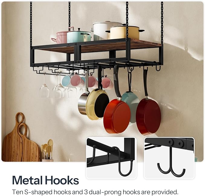 HOOBRO Hanging Pot Rack, Space-Saving Pot Hanger - Image 8