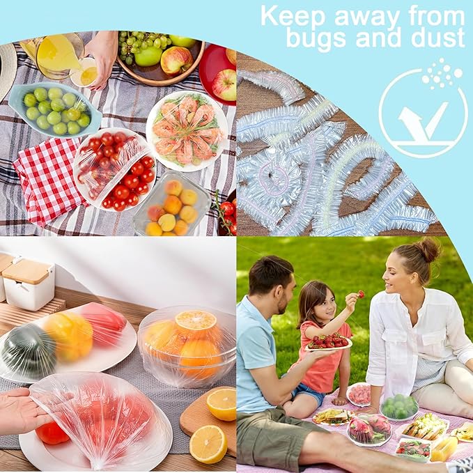 500pcs Plastic Bowl Covers Food Cover, Food Fresh Keeping Bags Elastic Reusable - Image 8
