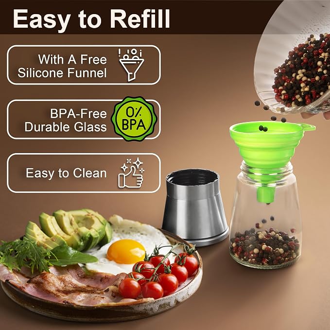 Stainless Steel Salt and Pepper Grinder Set - Image 6