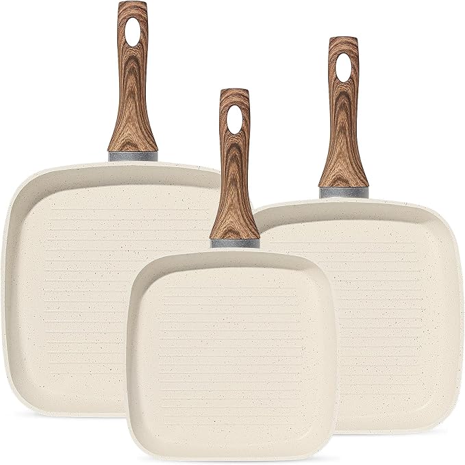 3 Pcs Pots and Pans Set, Nonstick & Non-Toxic Healthy Pots and Pans by RayBear